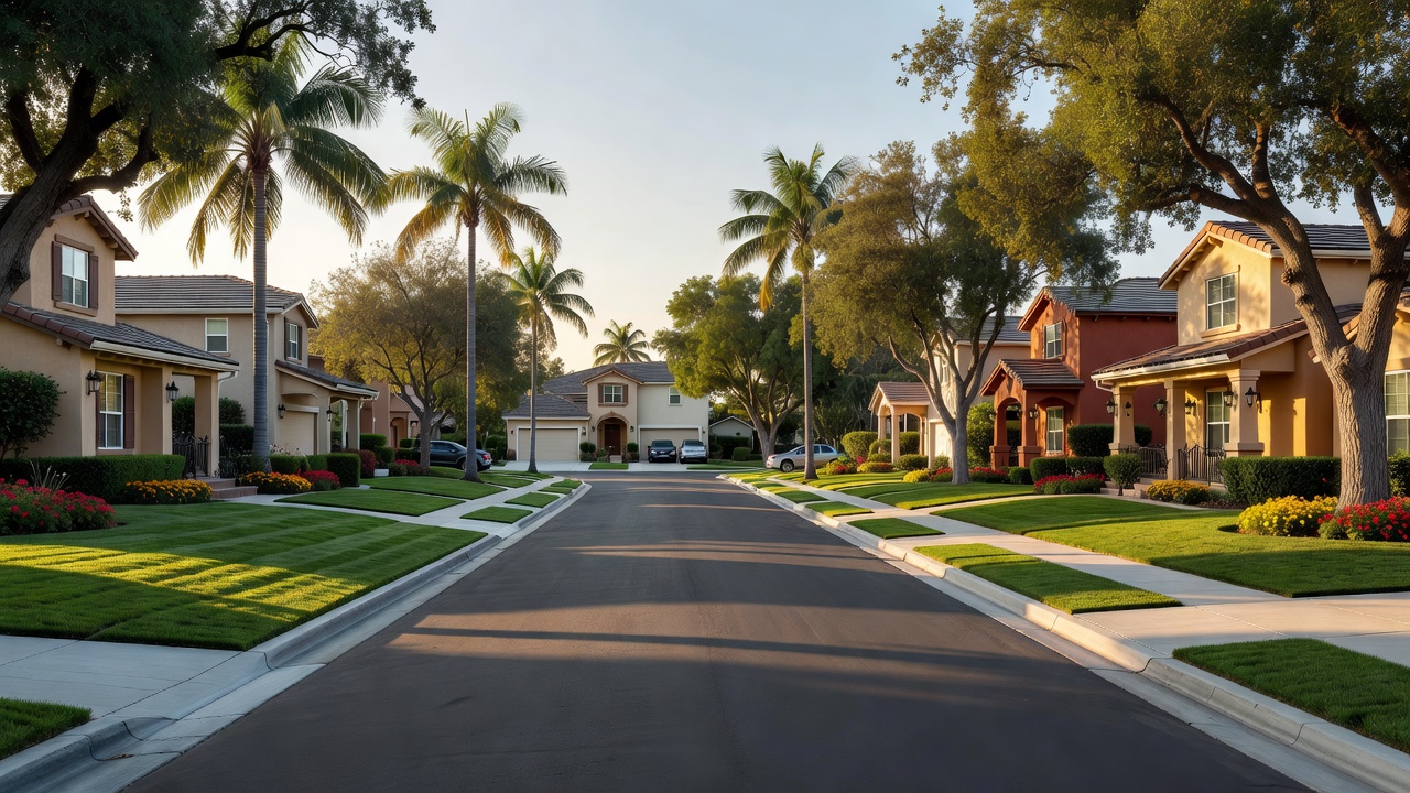 Well-kept Temecula residential street in the character of Morgan Hill